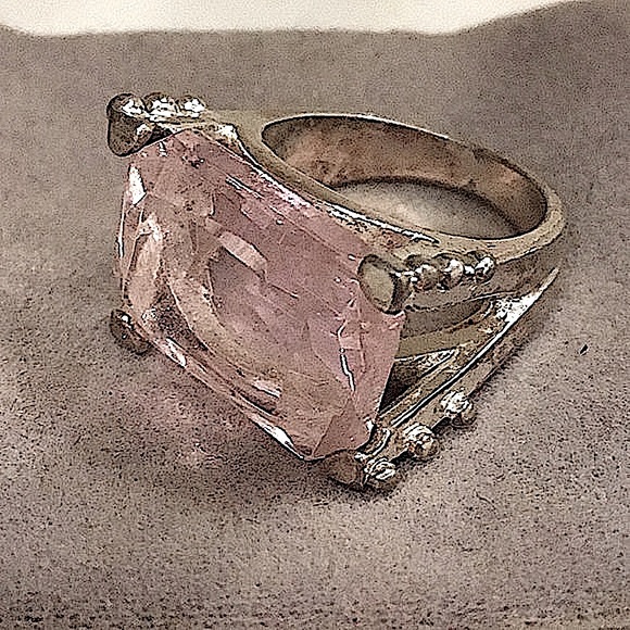 Pink Stone in Silver 4 Prong Setting - Picture 1 of 3